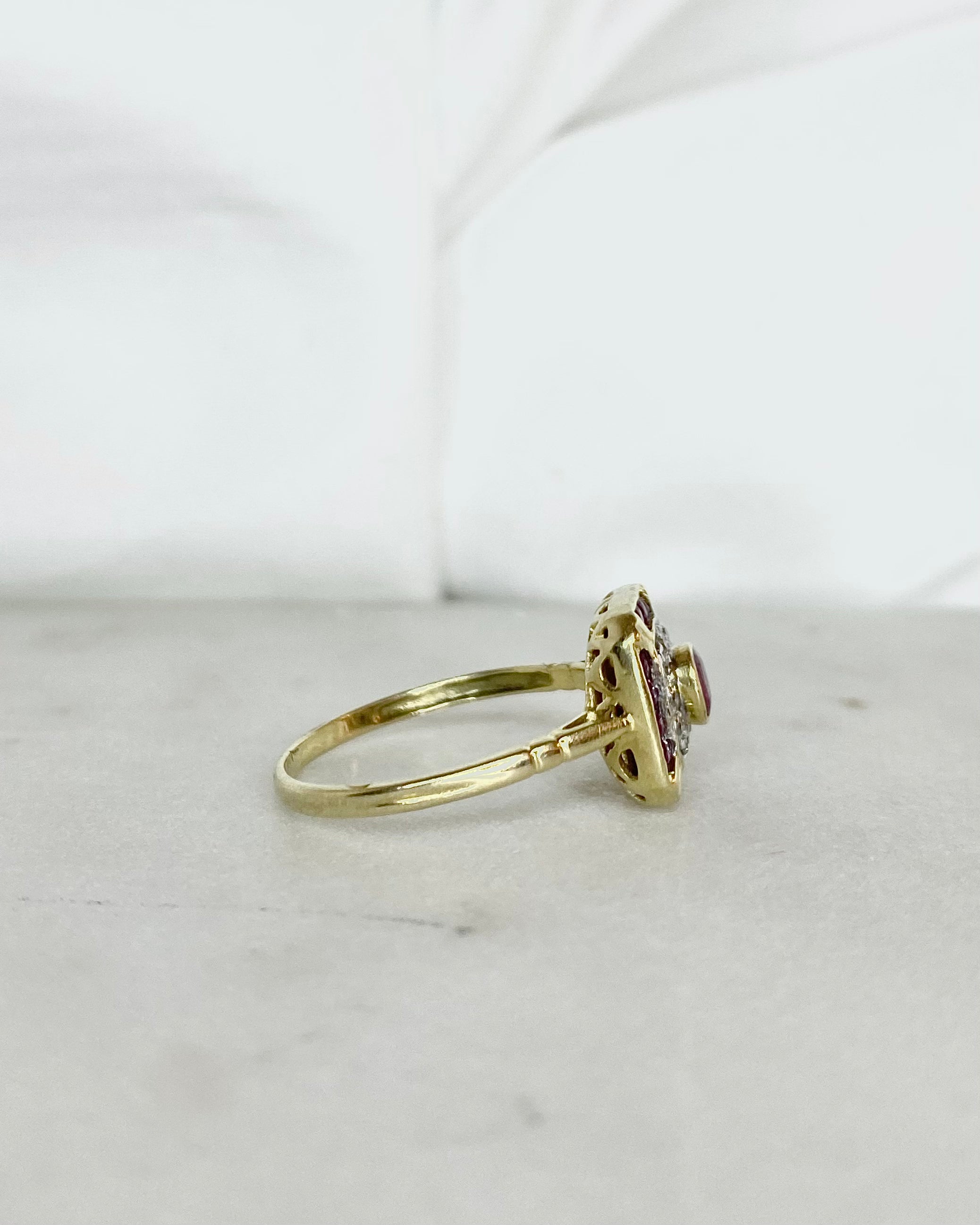 Bague Style Art-Déco Rubis &amp; Diamants "Constance"