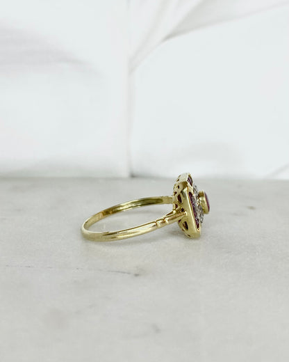 Bague Style Art-Déco Rubis &amp; Diamants &quot;Constance&quot;
