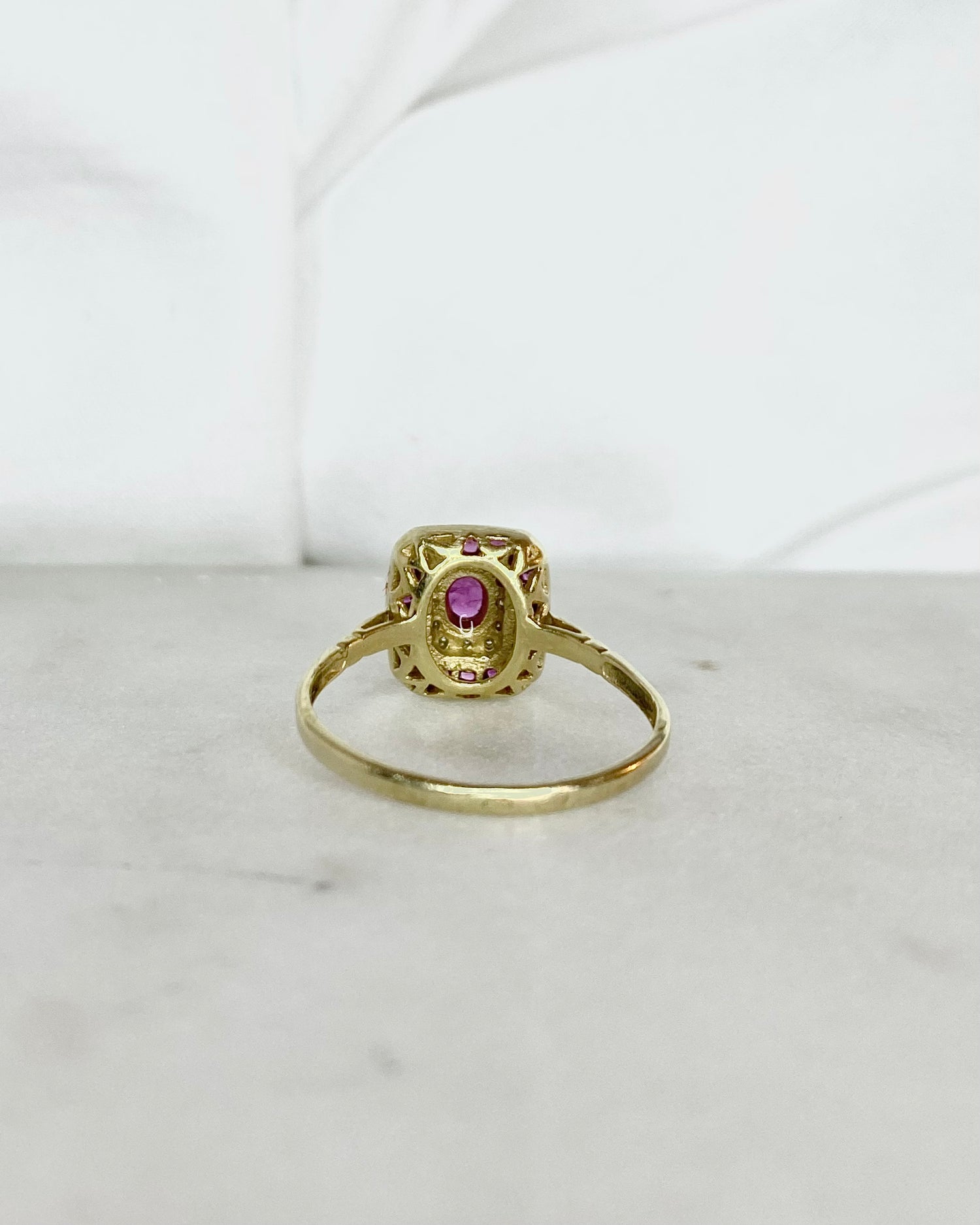 Bague Style Art-Déco Rubis &amp; Diamants &quot;Constance&quot;