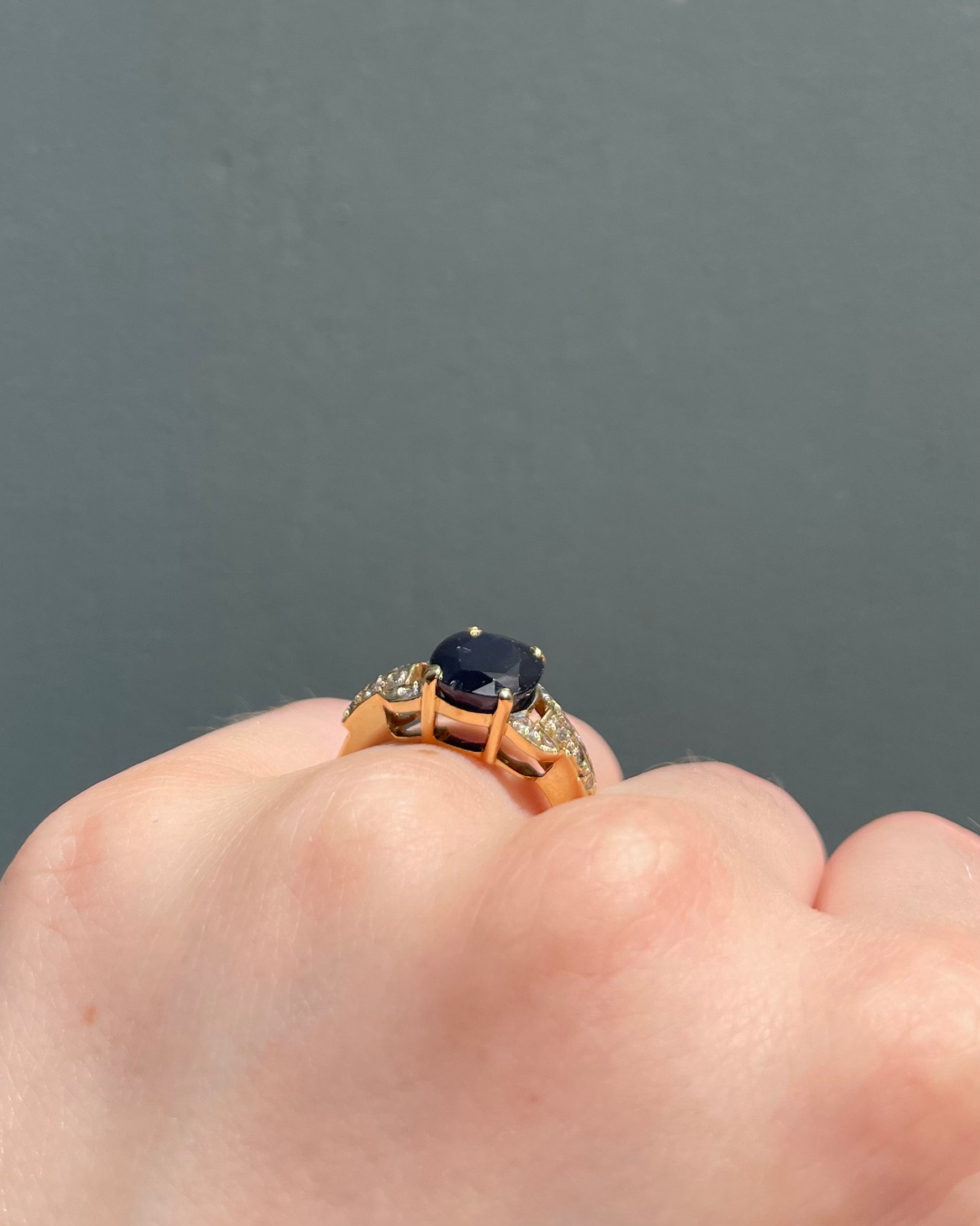 Bague Trilogie Saphir 3.60 Carats &amp; Diamants "Olympe"