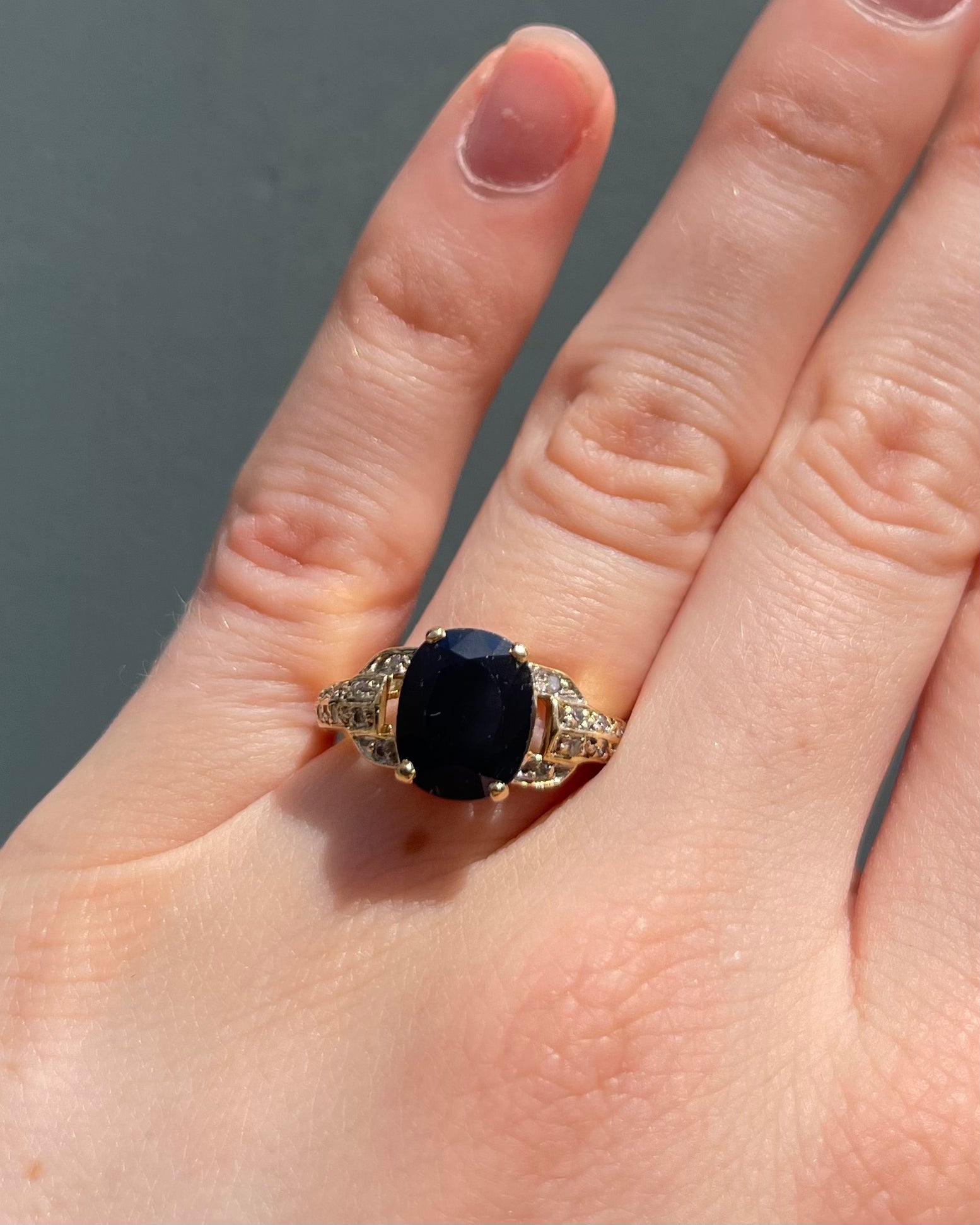 Bague Trilogie Saphir 3.60 Carats &amp; Diamants "Olympe"