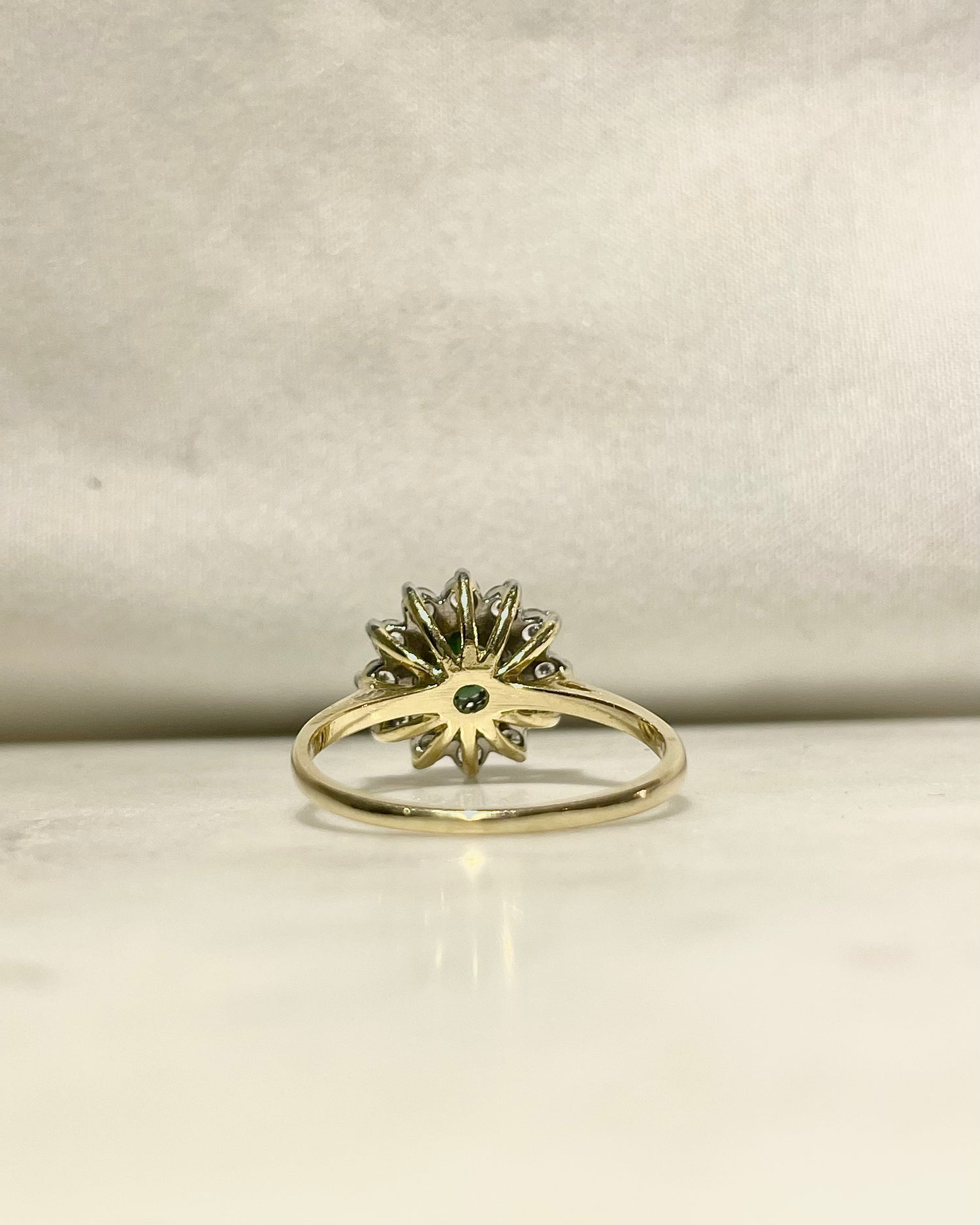 Bague Marguerite Tourmaline Verte 1 carat &amp; Diamants &quot;Késia&quot;