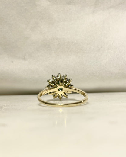 Bague Marguerite Tourmaline Verte 1 carat &amp; Diamants &quot;Késia&quot;