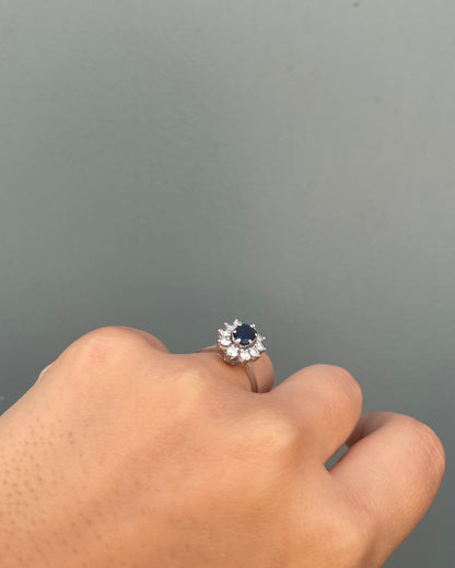 Bague Marguerite Saphir 0.95 carat &amp; Diamants &quot;Bartize&quot;