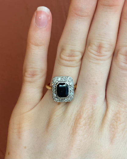 Bague Style Art-déco Saphir 1.92 carat &amp; Diamants &quot;Émyle&quot;