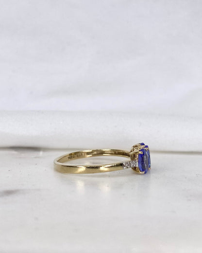Bague Trilogie Tanzanites 1.65 carat &amp; Diamants &quot;Agathe&quot;