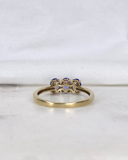 Bague Trilogie Tanzanites 1.65 carat &amp; Diamants &quot;Agathe&quot;