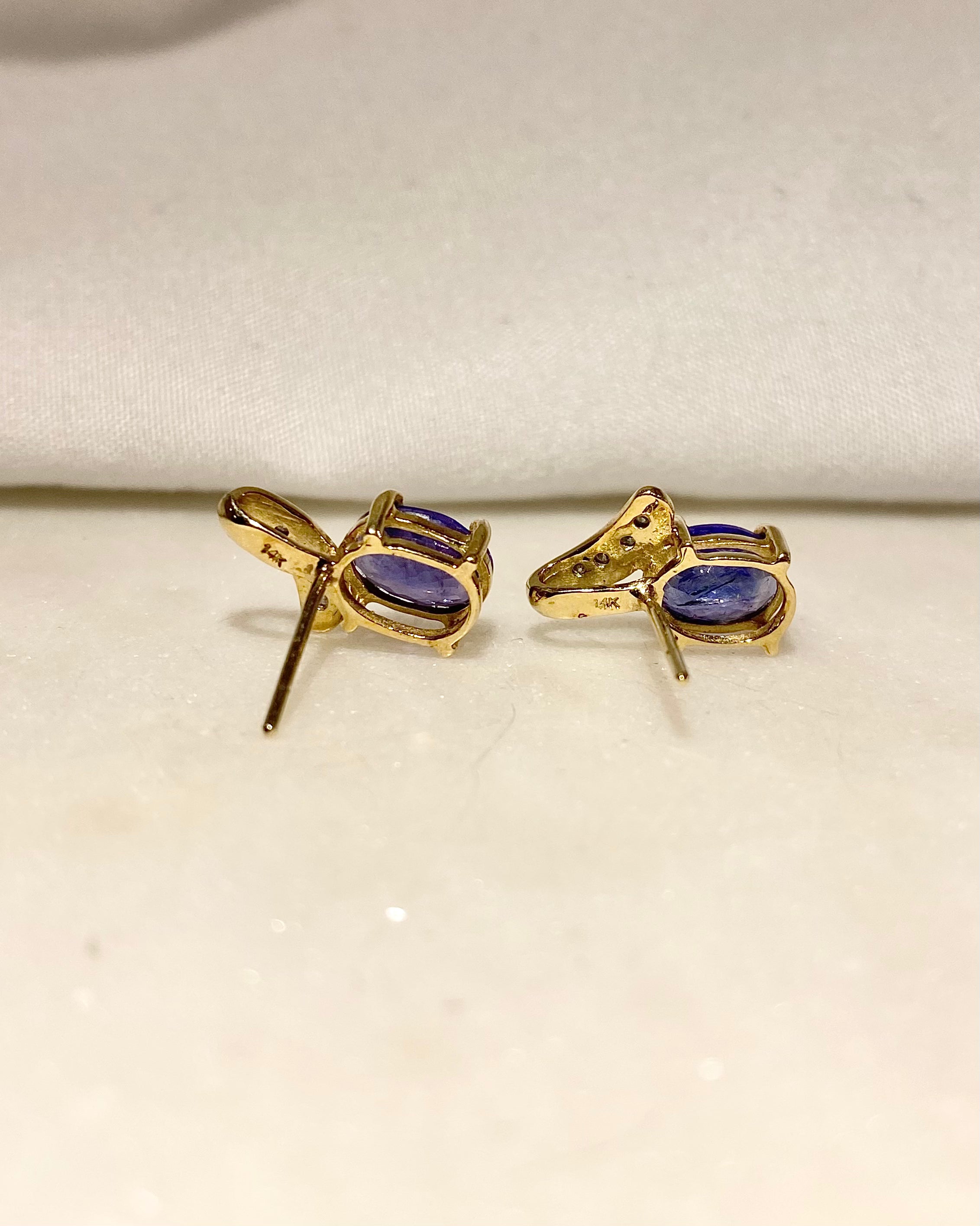 Puces Tanzanites 2.76 carats &amp; Diamants “Eléa”