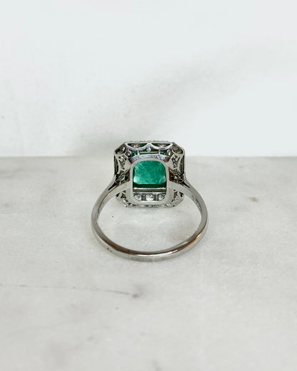 Bague Art-déco Émeraude 2.20 carats &amp; Diamants &quot;Olympe&quot;