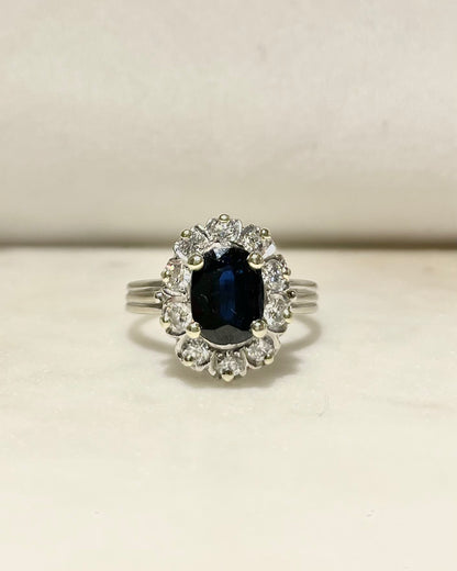 Bague Marguerite Saphir 1.90 carat &amp; Diamants 1.90 carat &quot;Joélya&quot;
