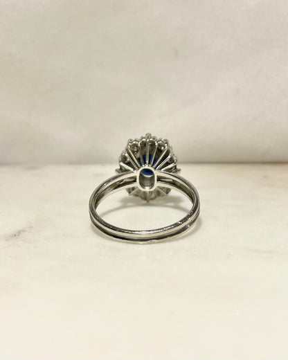 Bague Marguerite Saphir 1.90 carat &amp; Diamants 1.90 carat &quot;Joélya&quot;