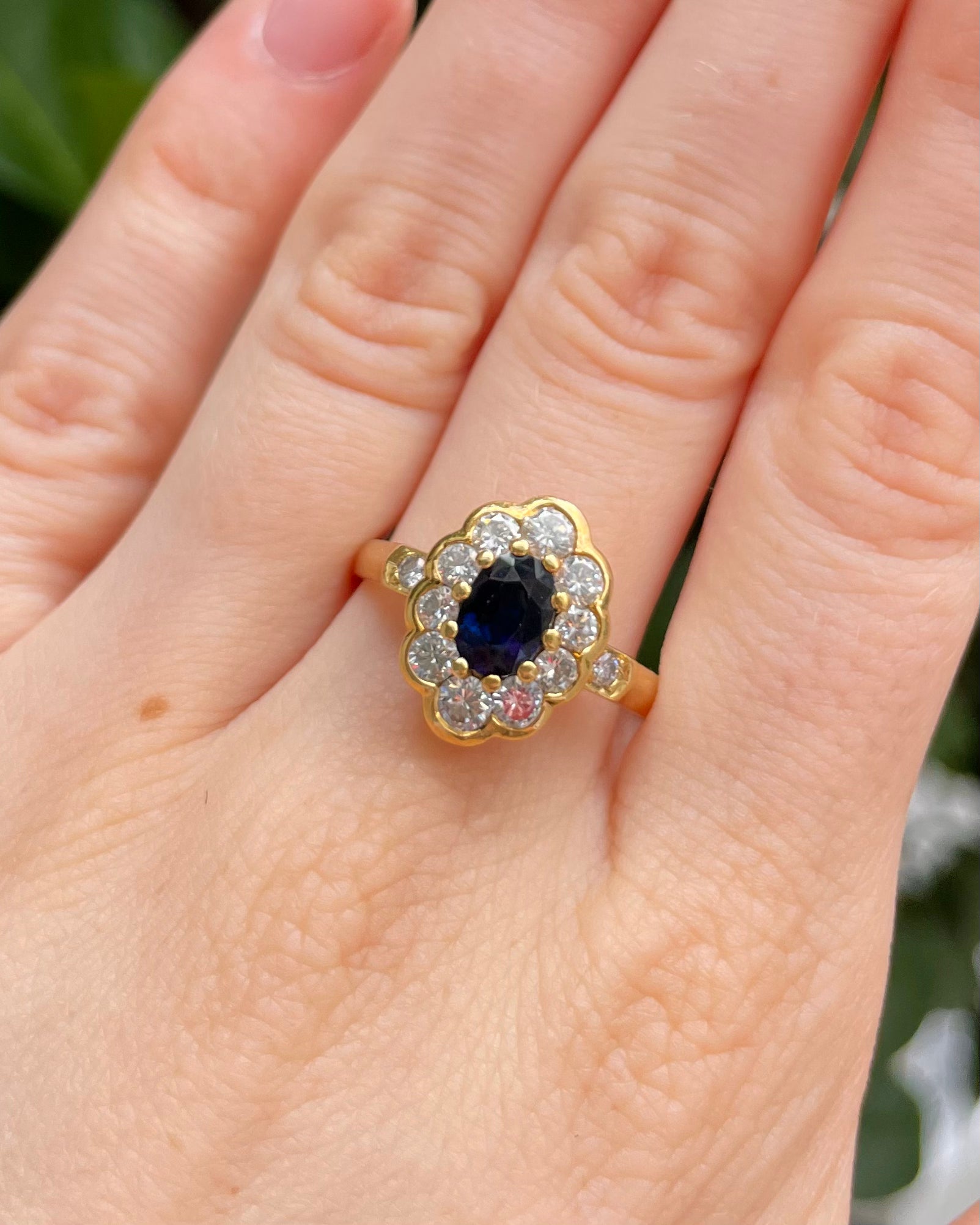 Bague Marguerite Saphir 1.30 carat &amp; Diamants "Kaéa"