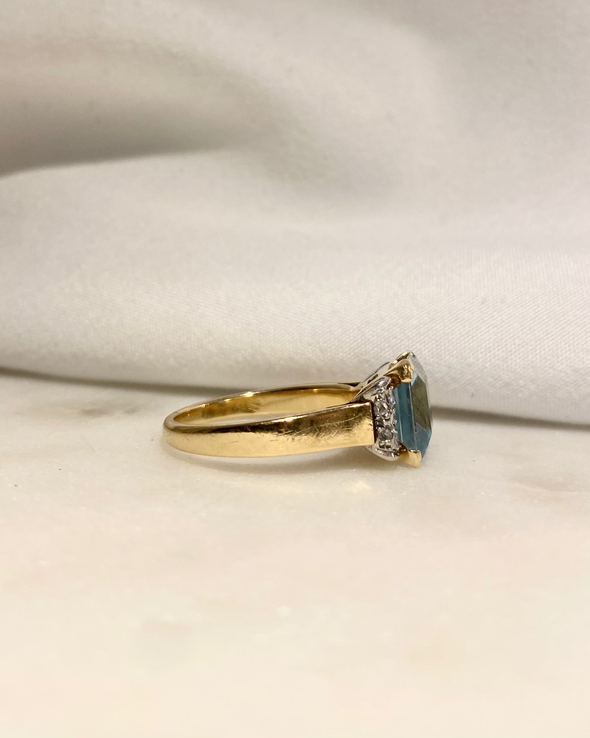 Bague Trilogie Aigue-Marine 2.76 carats &amp; Diamants &quot;Valéone&quot;