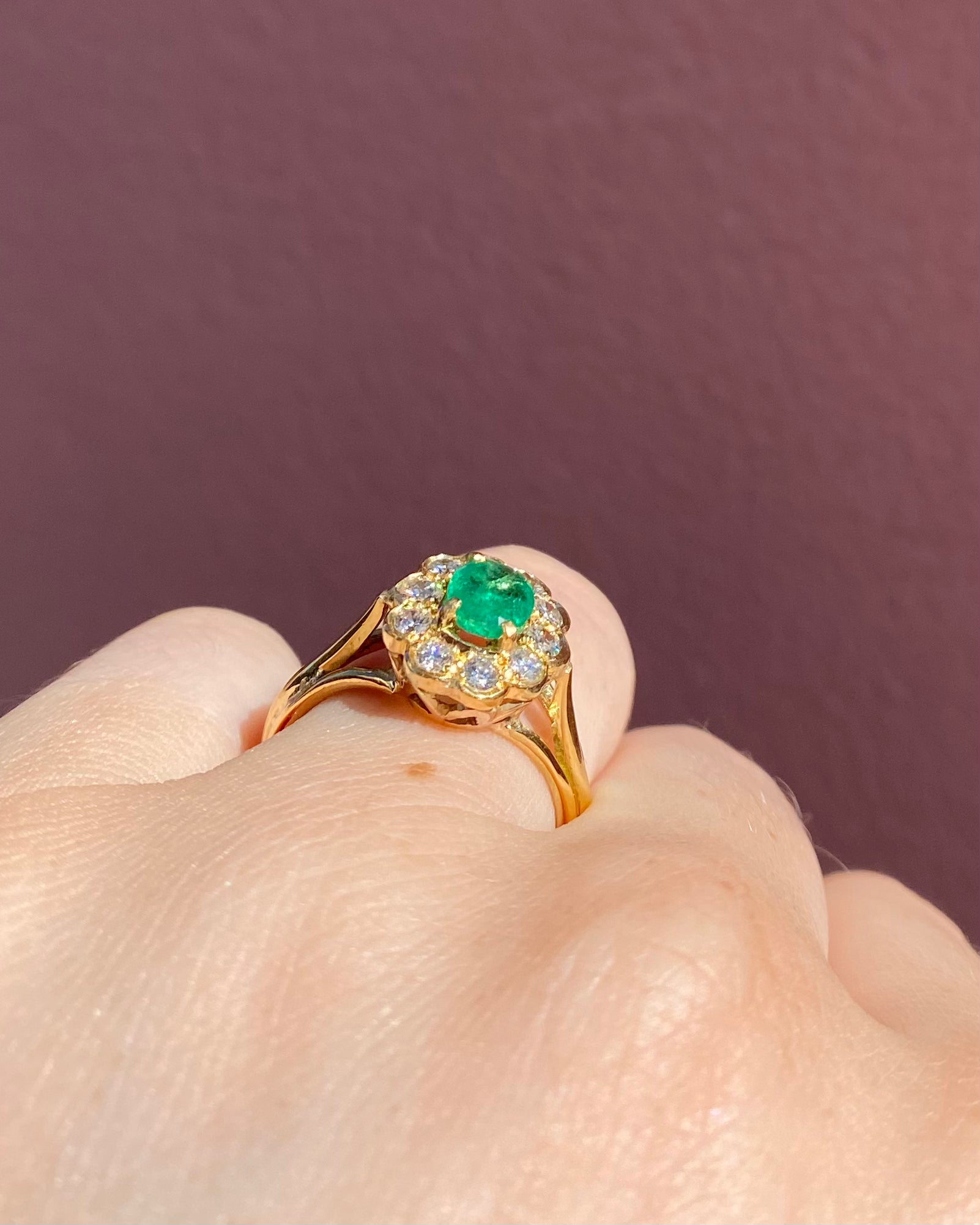 Bague Marguerite Emeraude 0.50 carat &amp; Diamants "Maelysia"