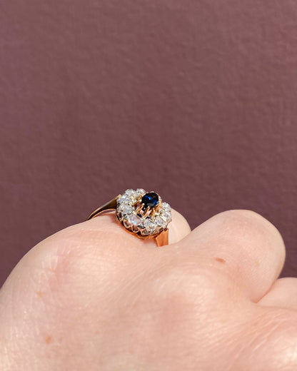 Bague Marguerite Saphir Marquise 0.37 carat &amp; Diamants &quot;Lior&quot;