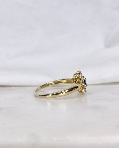 Bague Marguerite Saphir 0.38 carat &amp; Diamants &quot;Adele&quot;