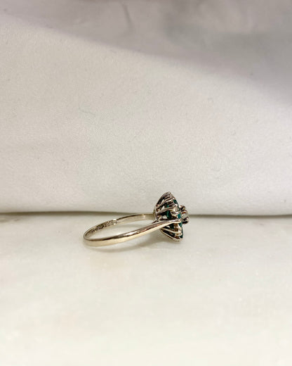 Bague Marguerite Emeraude 1.30 carat &amp; Diamants &quot;Fleur&quot;