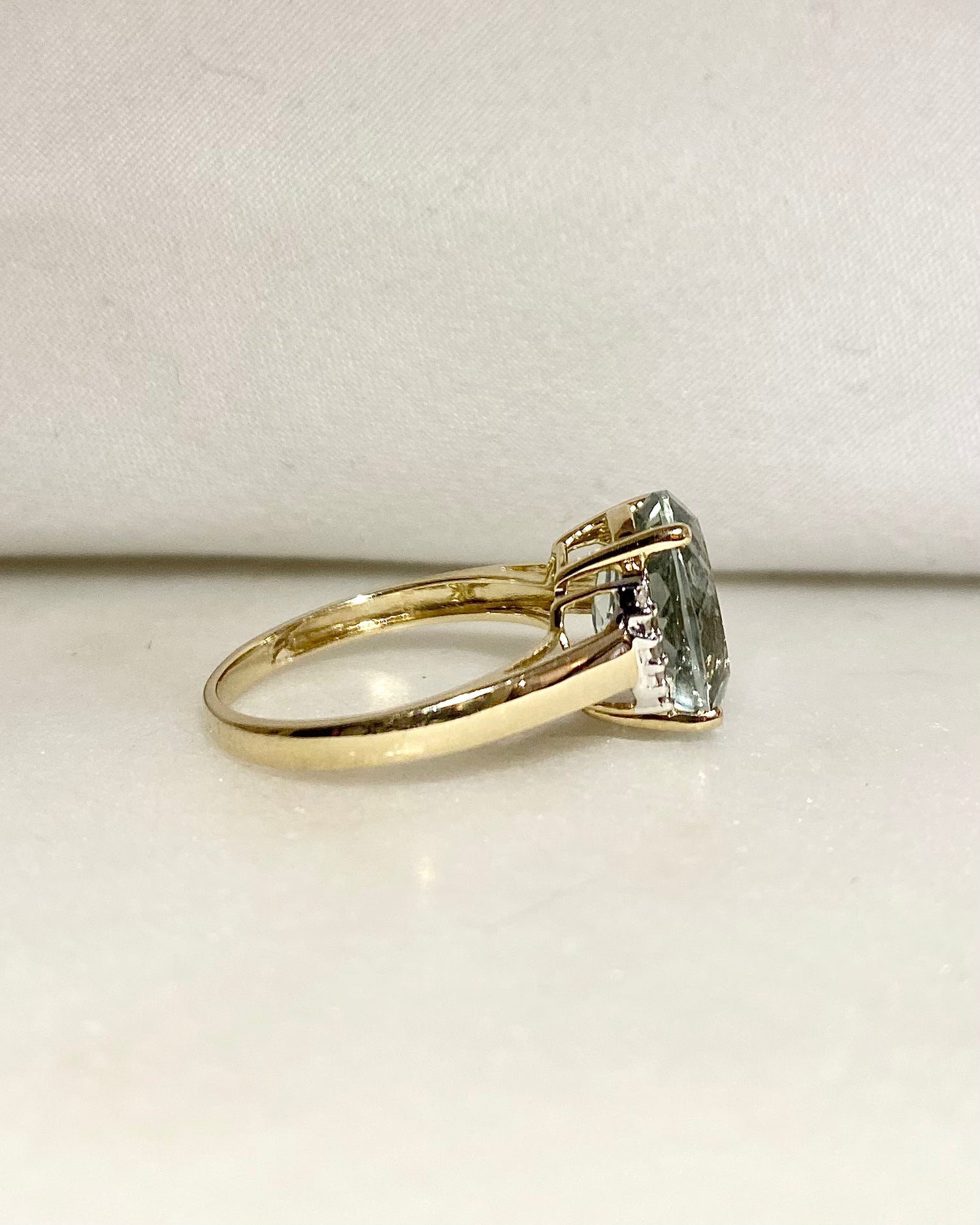 Bague Cocktail Prasiolite 3.80 carats &amp; Diamants &quot;Charlie&quot;