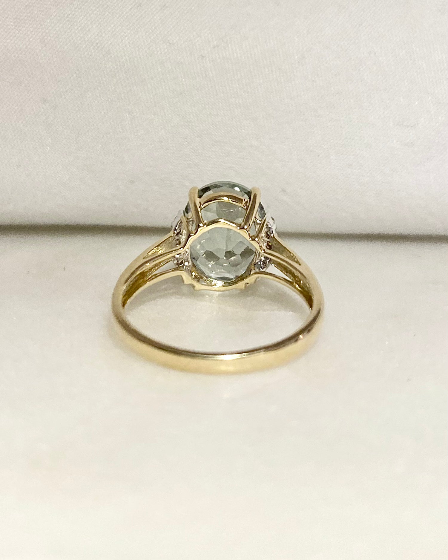 Bague Cocktail Prasiolite 3.80 carats &amp; Diamants &quot;Charlie&quot;