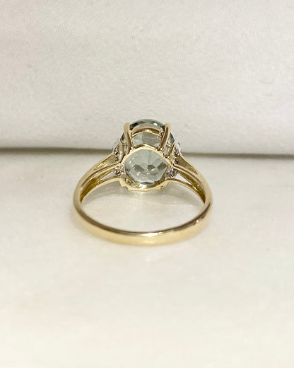 Bague Cocktail Prasiolite 3.80 carats &amp; Diamants &quot;Charlie&quot;