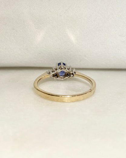 Bague Trilogie Saphir 0.70 carat &amp; Diamants &quot;Olivia&quot;