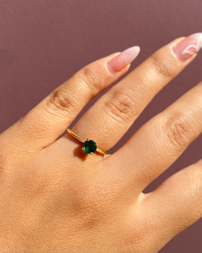 Solitaire Emeraude 0.37 carat &quot;Clémentine&quot;