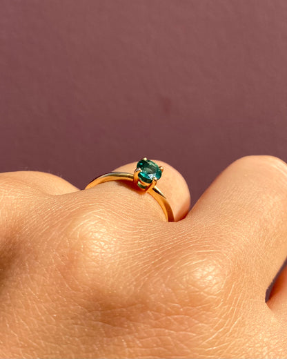 Solitaire Emeraude 0.37 carat &quot;Clémentine&quot;