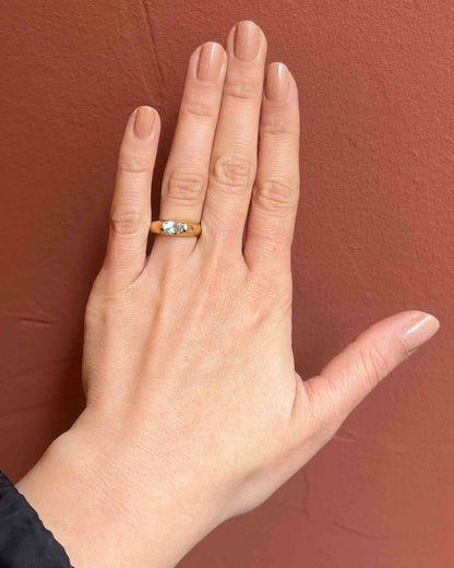 Bague Vintage Jonc Aigue-marine &quot;Kaye&quot;
