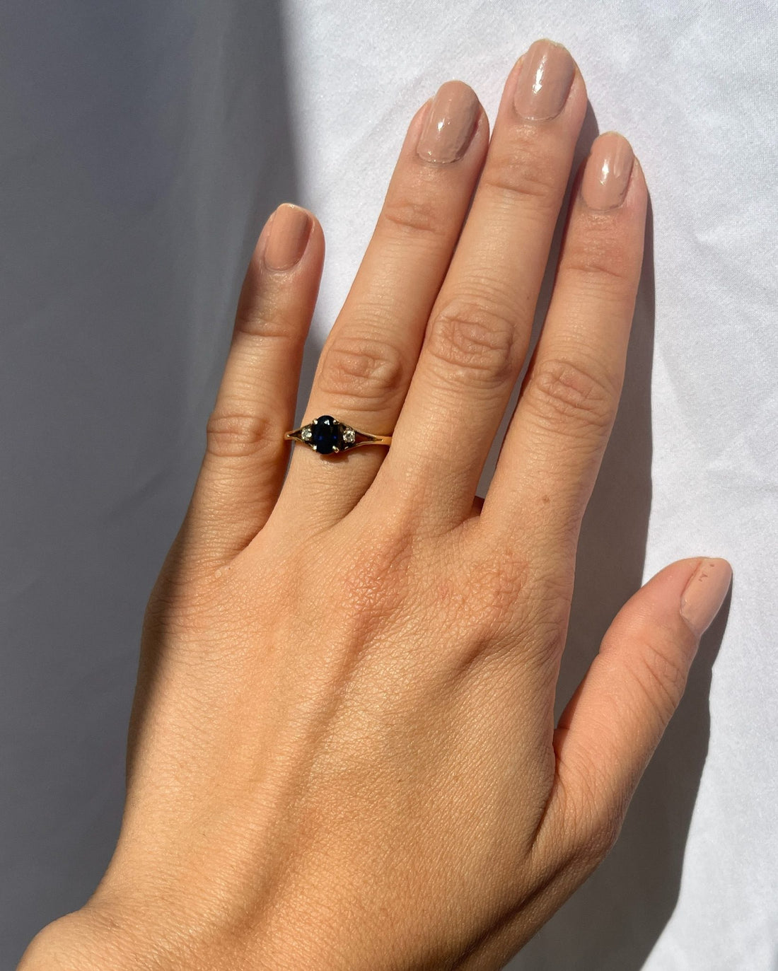 Bague trilogie saphir &amp; diamants Shannon
