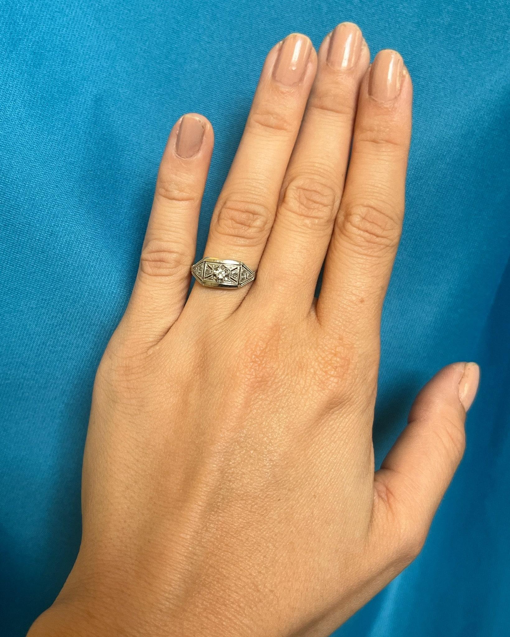 Bague Art-déco Diamants "Lamia" - Elliade Paris