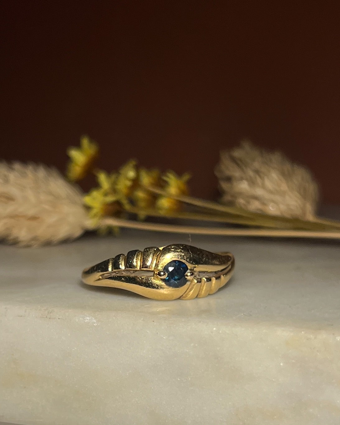 Bague Jonc vintage Saphir "Célia"