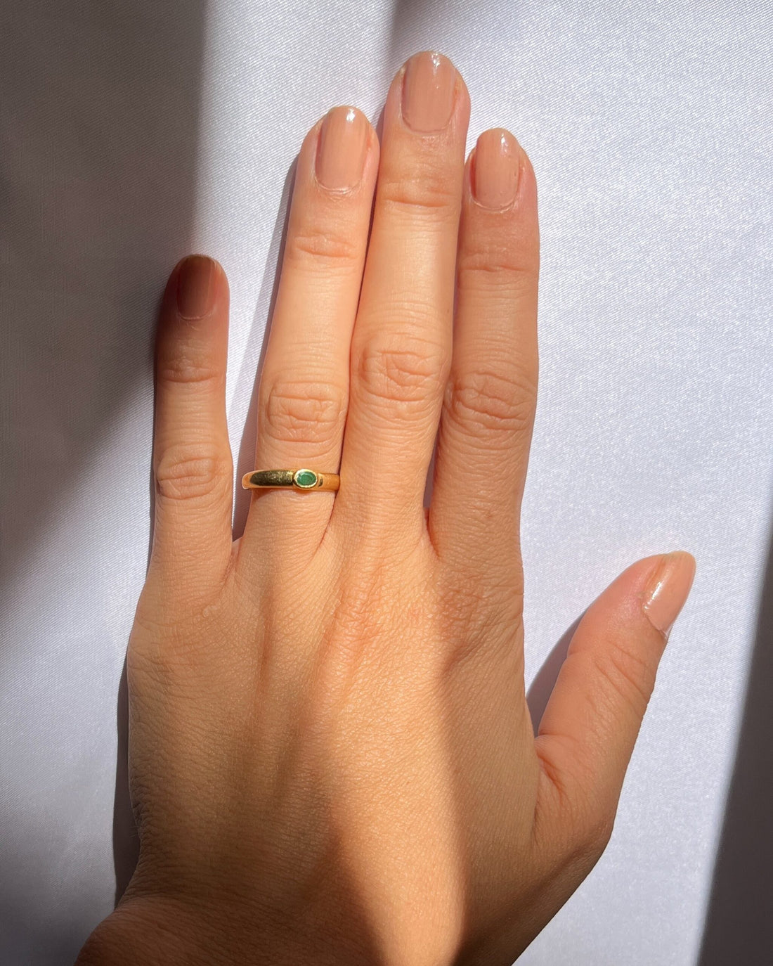 Bague Vintage Jonc émeraude &quot;Teri&quot;