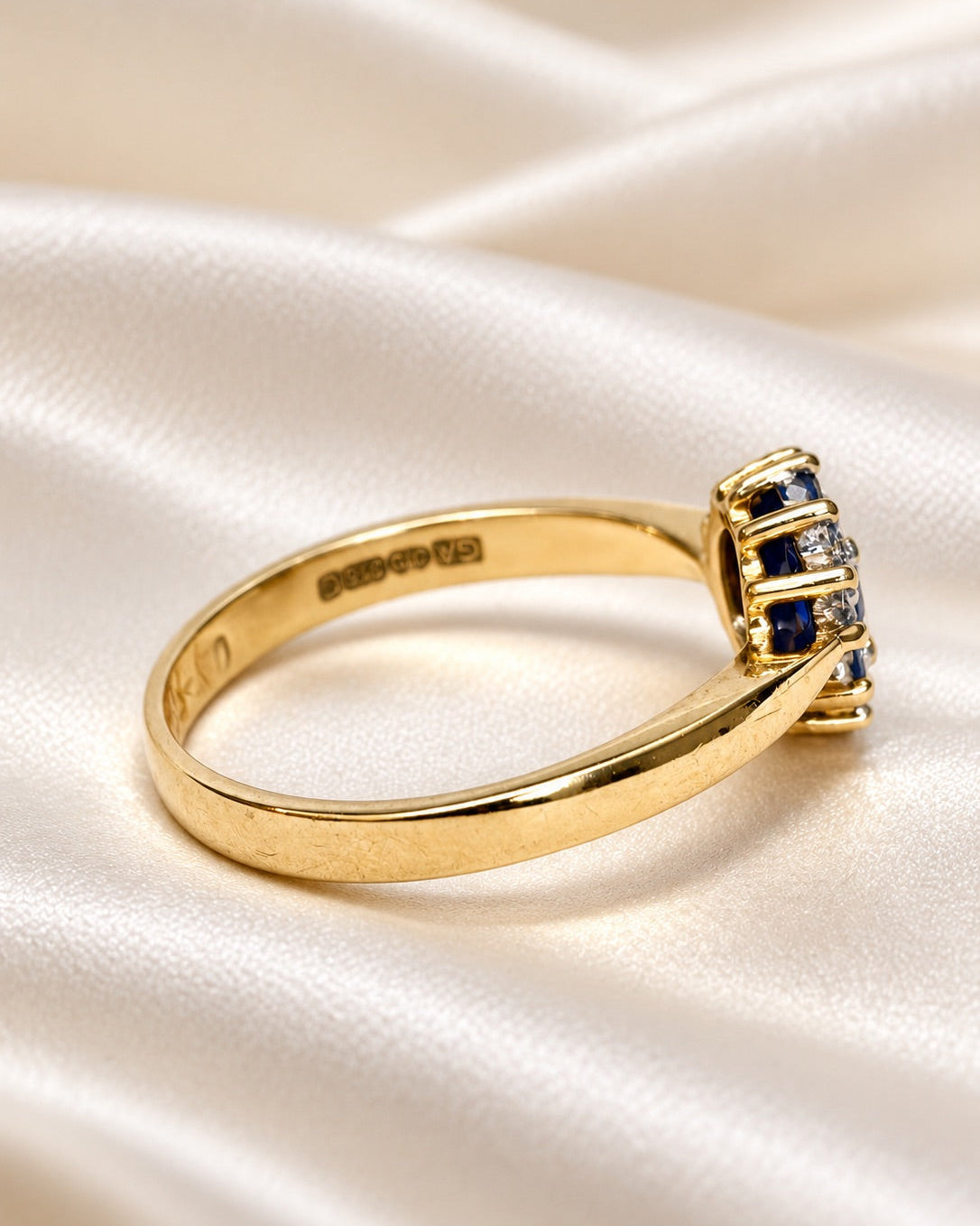 Bague Marguerite Saphir &amp; Diamants "Nina"