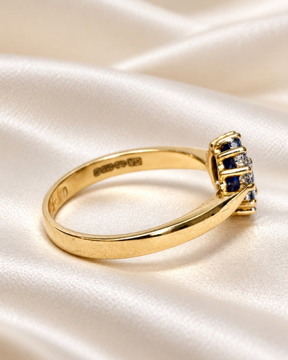 Bague Marguerite Saphir &amp; Diamants "Nina"