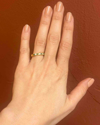 Bague rivière émeraudes &amp; diamants &quot;Marine&quot;