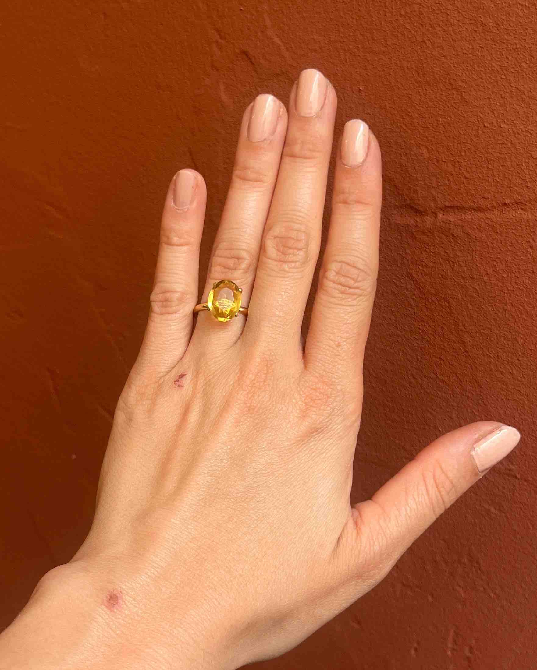 Bague vintage citrine &quot;Dylaria&quot;