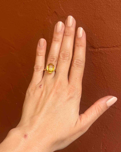 Bague vintage citrine &quot;Dylaria&quot;