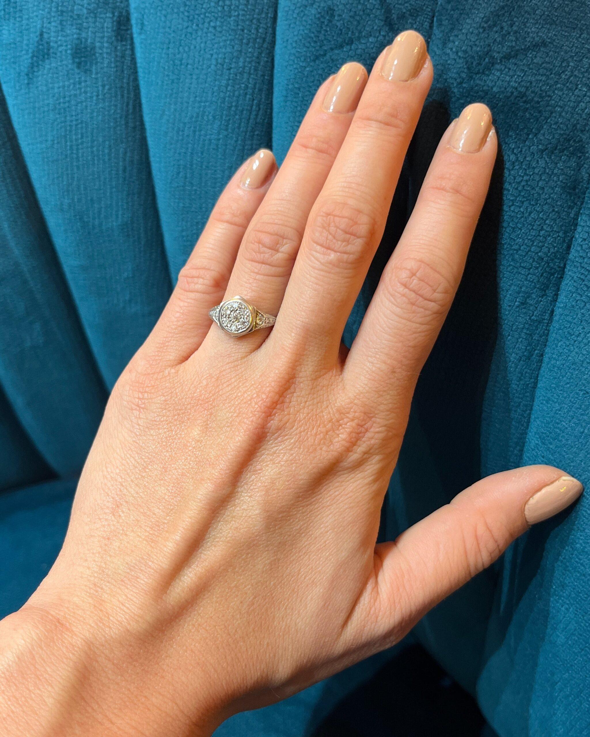 Bague Art-déco diamants "Alexina"