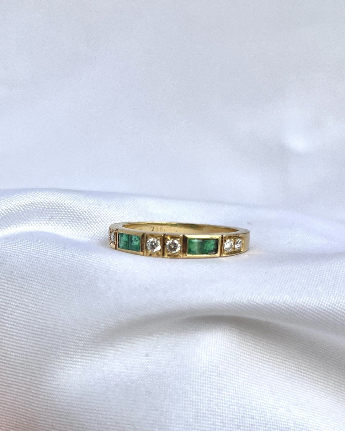 Demi alliance émeraudes & diamants "Acapulco"