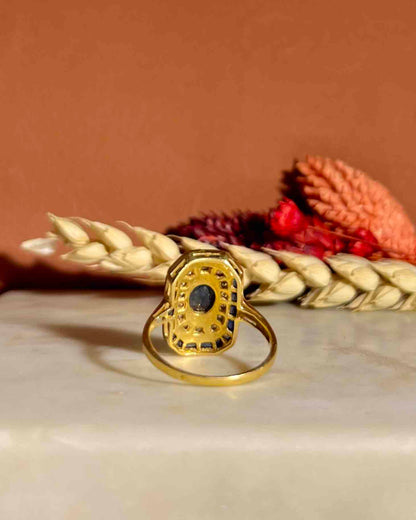 Bague style Art-Déco Saphirs &quot;Amélia&quot;