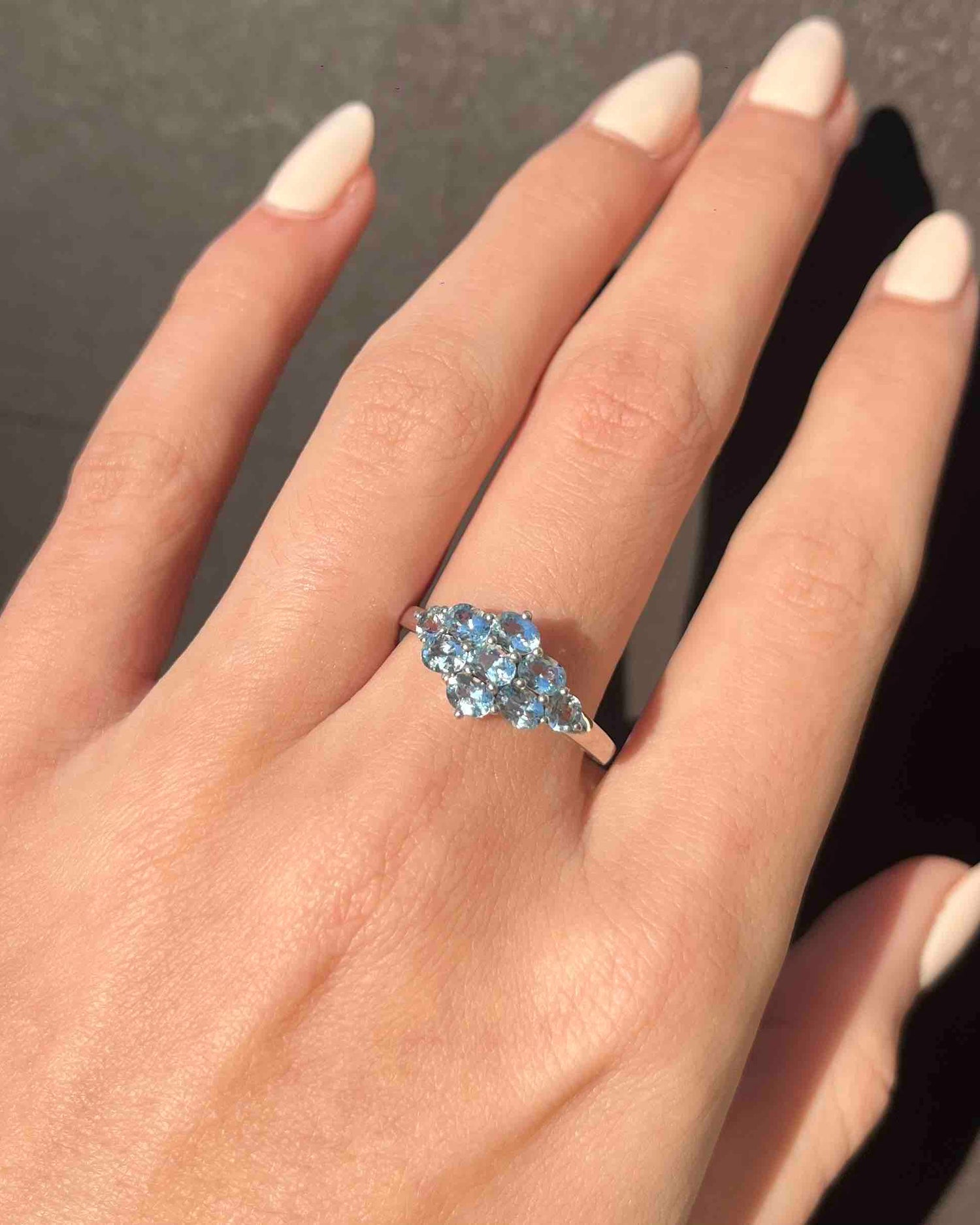 Bague rivière Aigue-Marine &quot;Caliopé&quot;