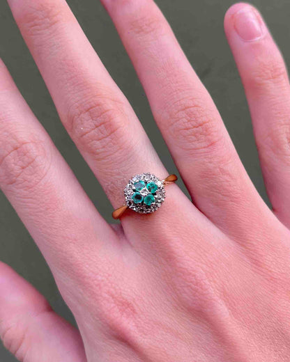 Bague Marguerite émeraude &amp; Diamants &quot;Odile&quot;