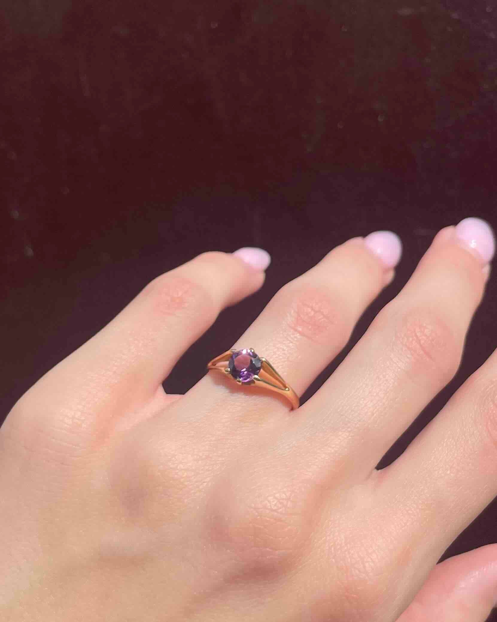 "Dakota" Amethyst Solitaire Ring