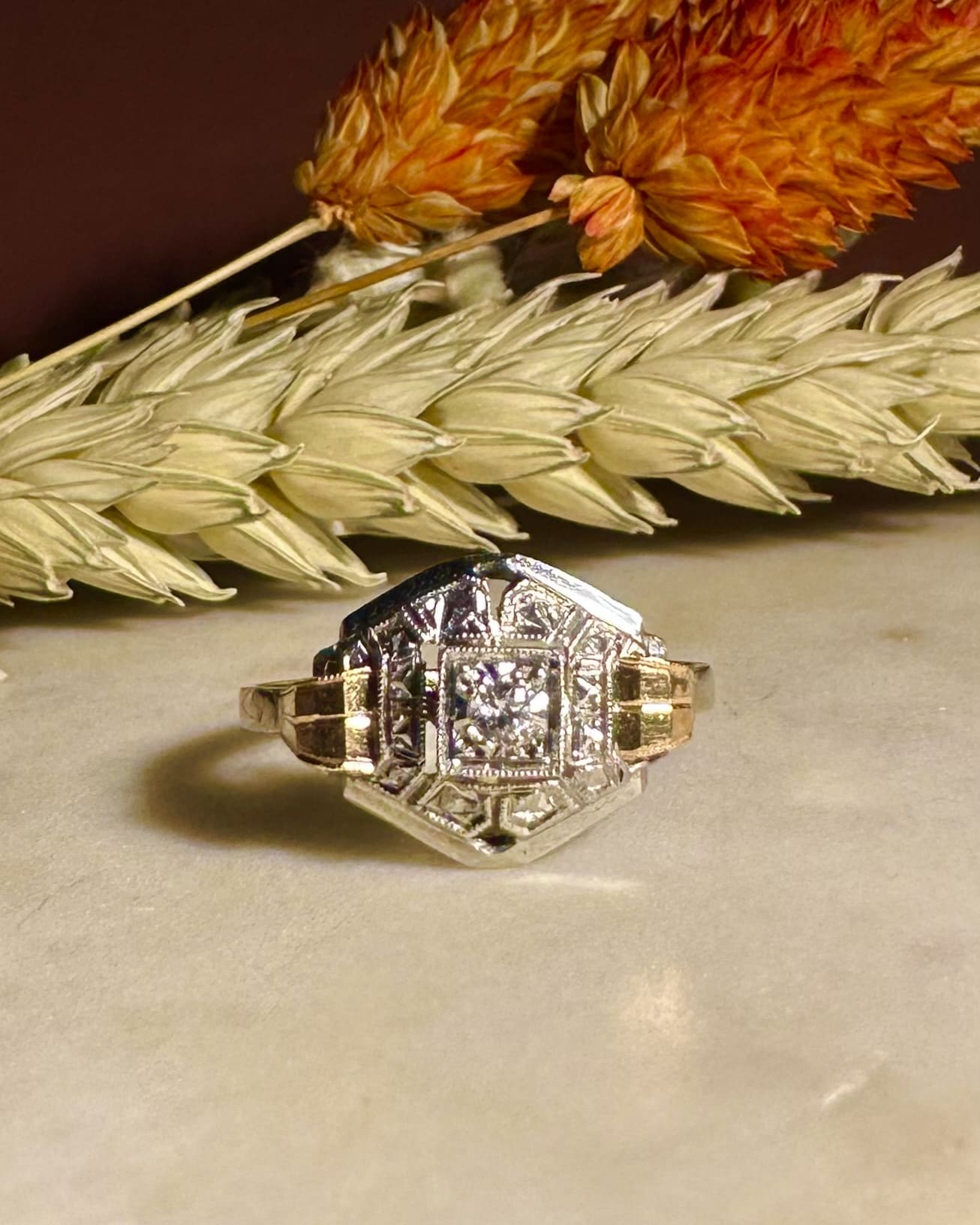 Anillo de diamantes Art Déco "Nora"
