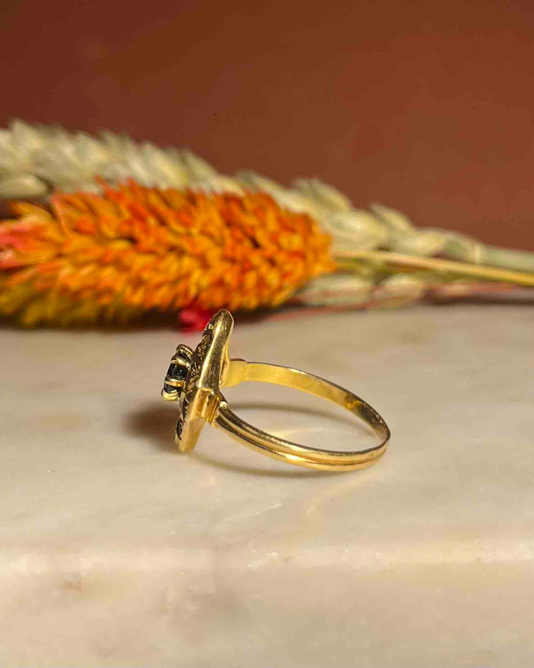 Bague style Art-Déco Saphir &amp; Diamants &quot;Perrine&quot;