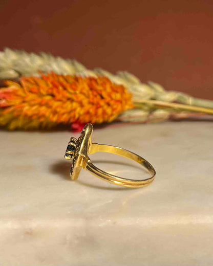 Bague style Art-Déco Saphir &amp; Diamants &quot;Perrine&quot;