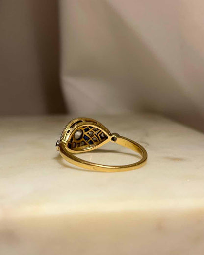 Bague Art-déco Diamants &amp; Saphirs &quot;Adélia&quot;