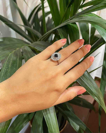 Bague Art Deco Saphir &amp; 34 Diamants &quot;Elijah&quot;