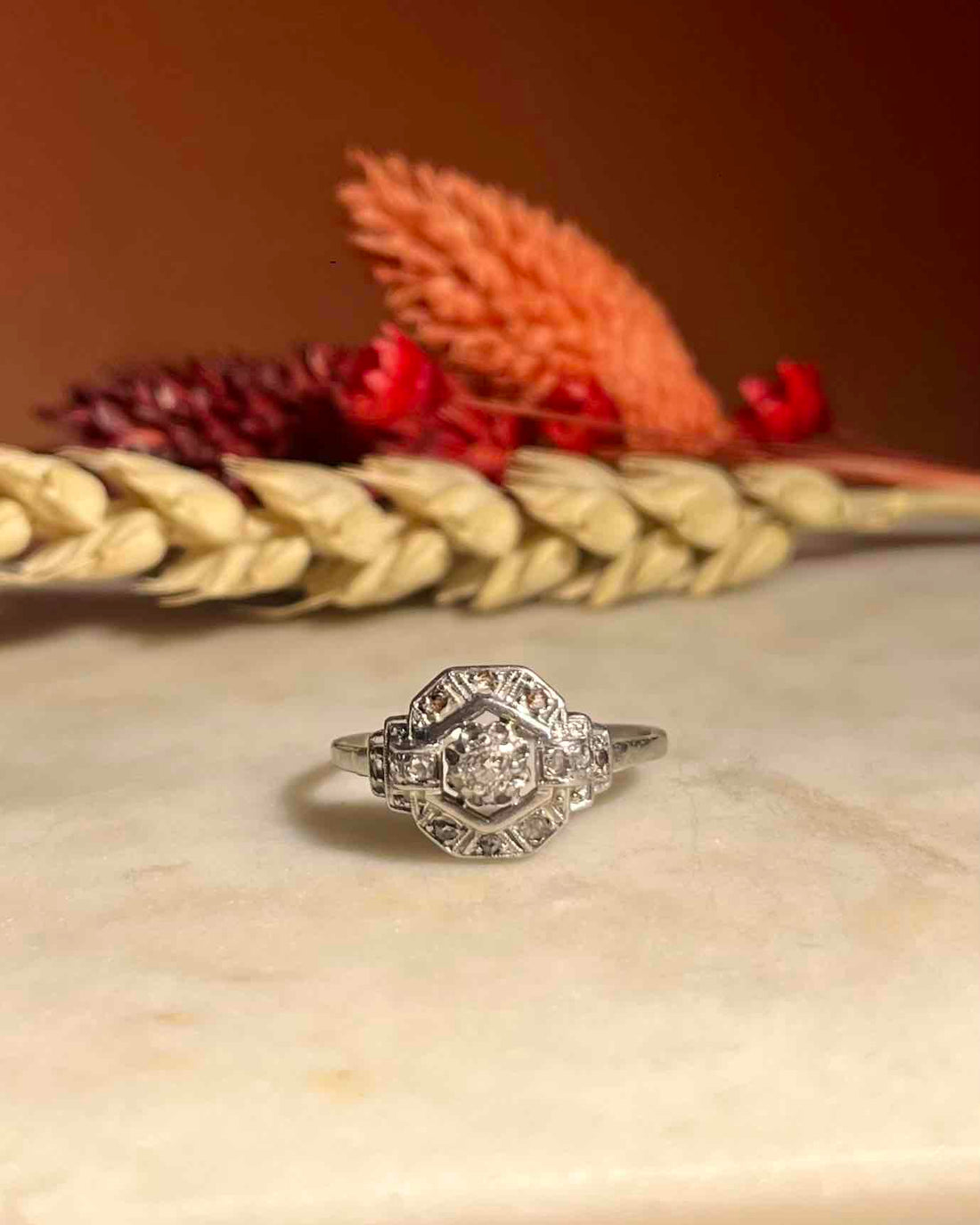 Bague Art-déco Diamants &quot;Cécilia&quot;