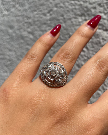 Bague style Art-Déco Diamants 0.93 carat &quot;Zeya&quot;